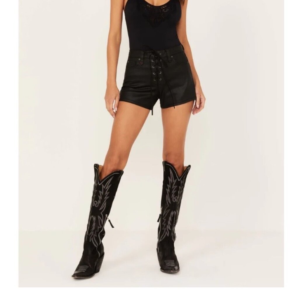 Idyllwind by Miranda Lambert Leather Lace-Up Shorts